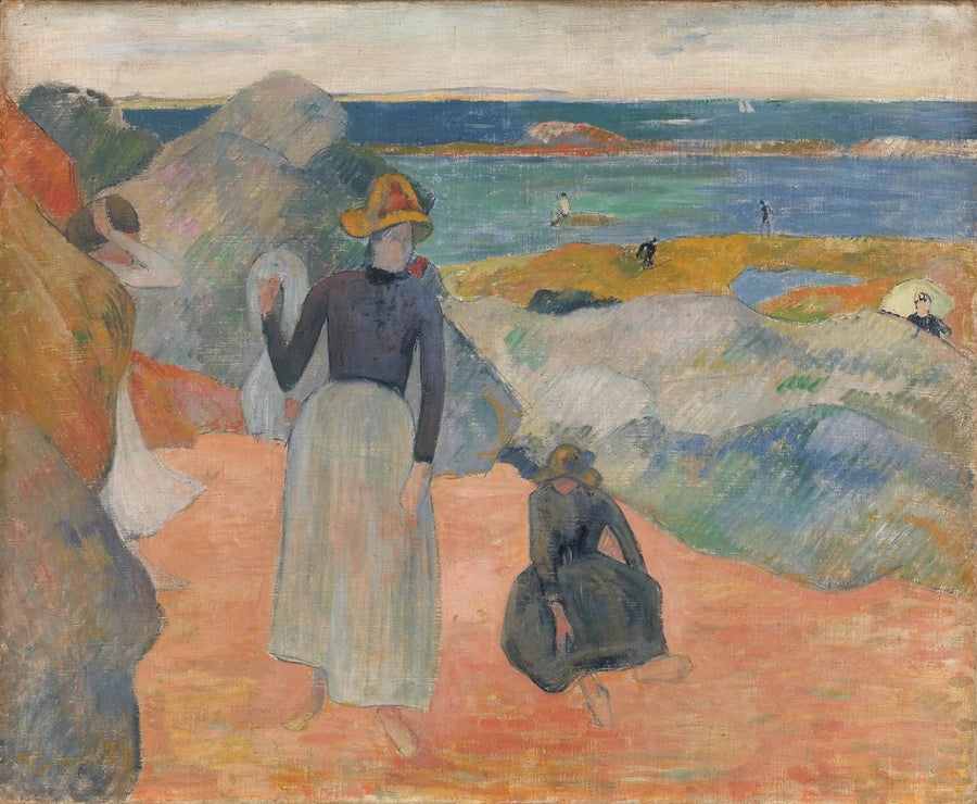Sur la plage en Bretagne - Paul Gauguin