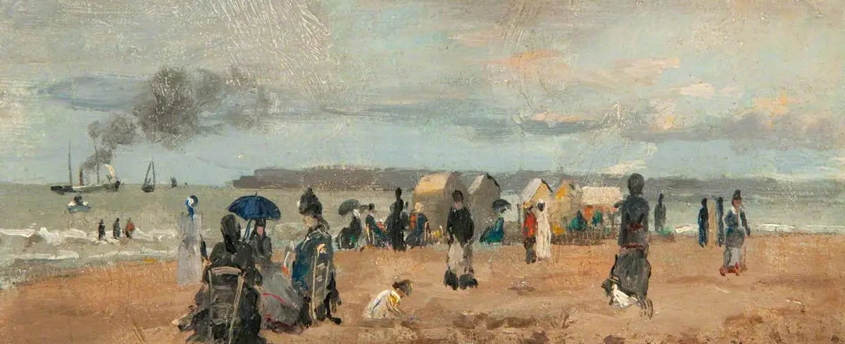 Sur la plage - Eugène Boudin image 1 reproduction de peinture à l’huile