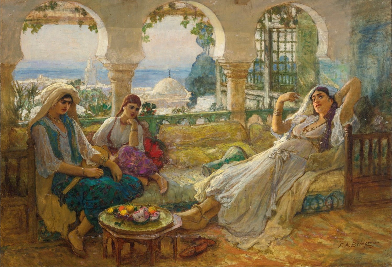 Sur la terrasse - Frederick Arthur Bridgman