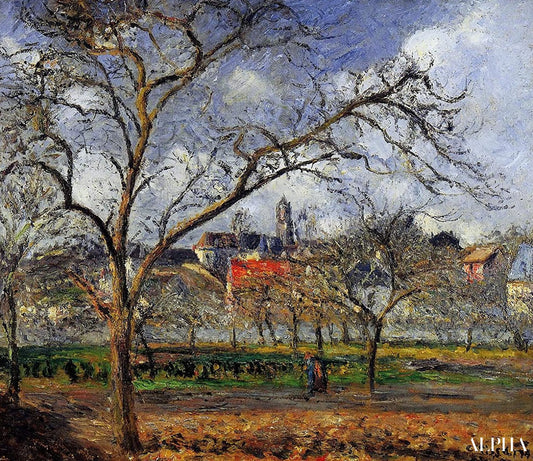 Sur le verger de Pontoise en hiver - Camille Pissarro - Reproductions de tableaux et peintures haut de gamme