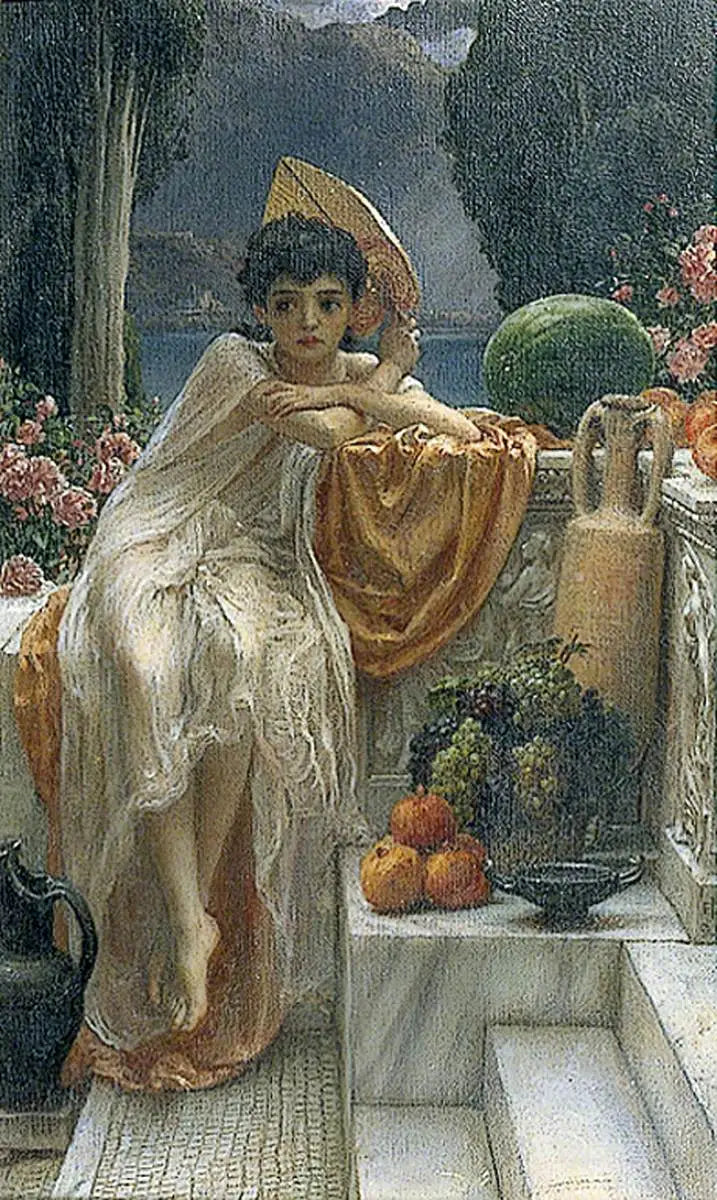 Sur les marches du temple - Edward Poynter
