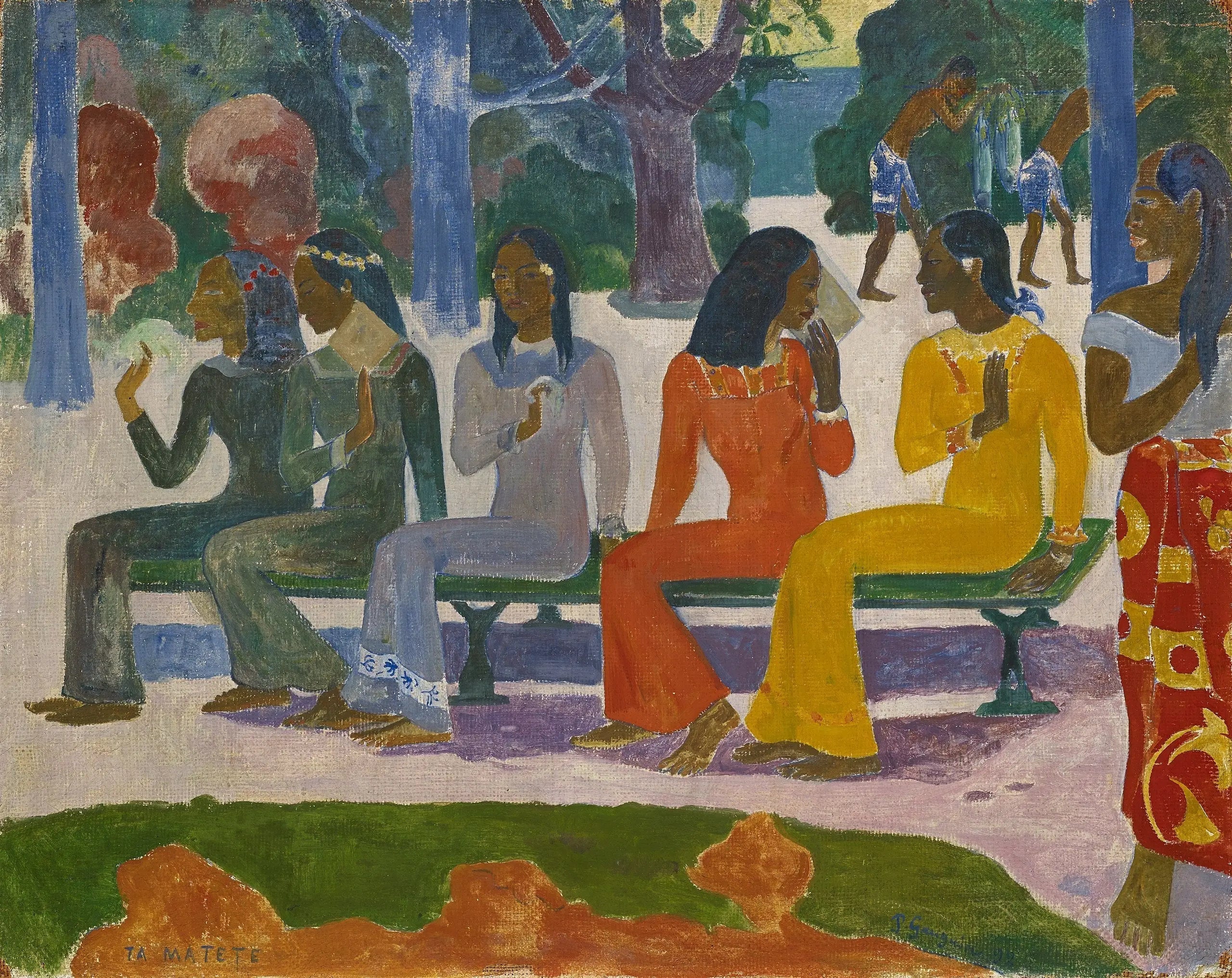 Reproduction du tableau « Ta Matete - Paul Gauguin » par Alpha Reproduction en peinture à l’huile