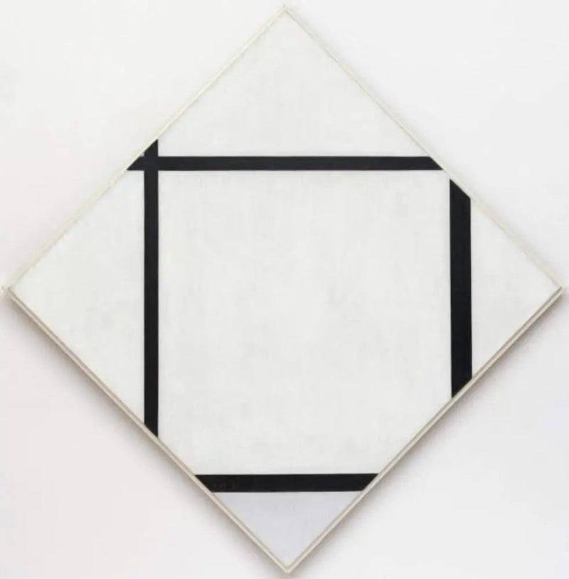 Tableau I : Losange à quatre lignes et gris - Piet Mondrian