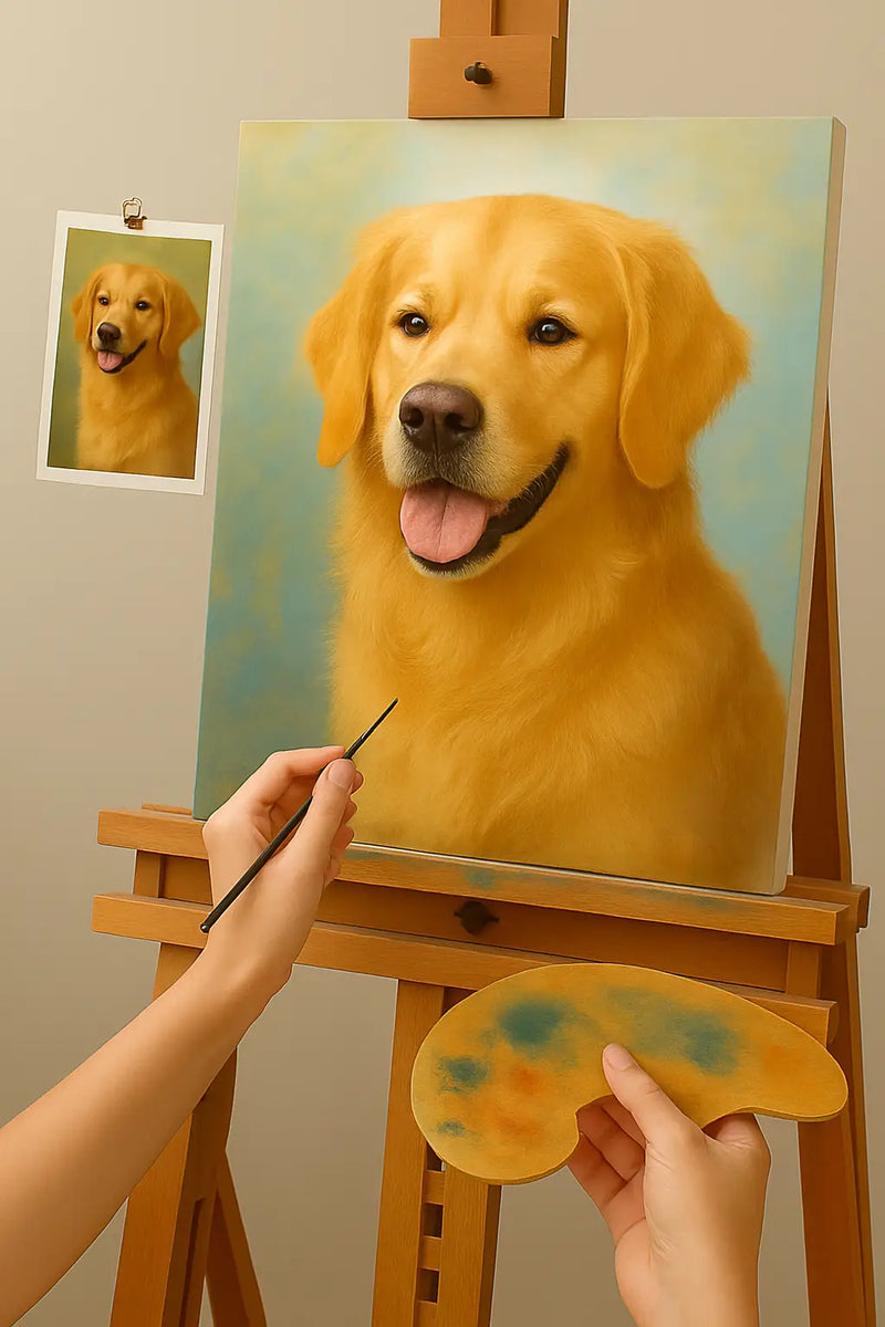 🎨 Tableau personnalisé chien – Peinture à l’Huile Unique
