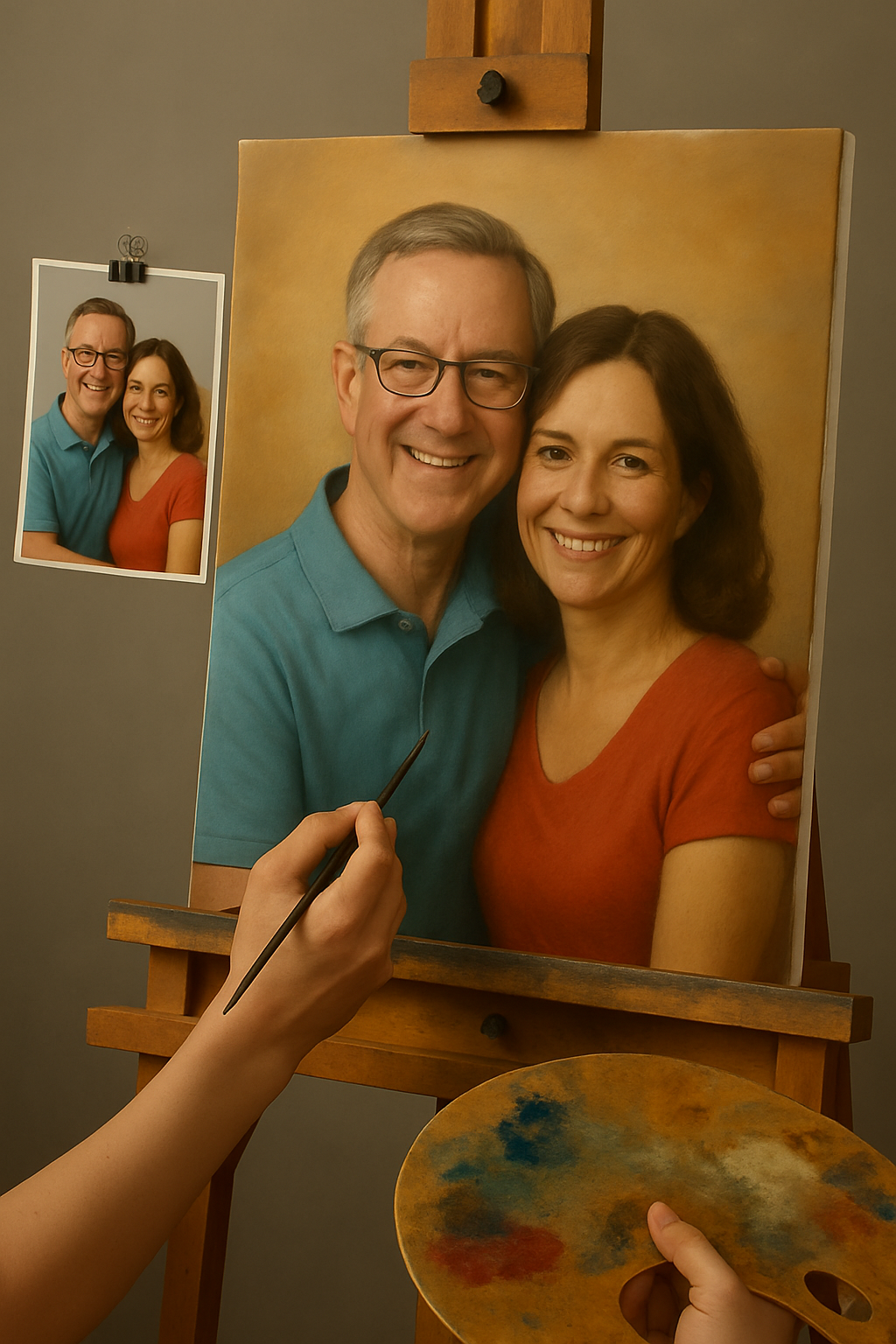 💑 Tableau personnalisé couple – Peinture à l’Huile Unique et Émotionnelle