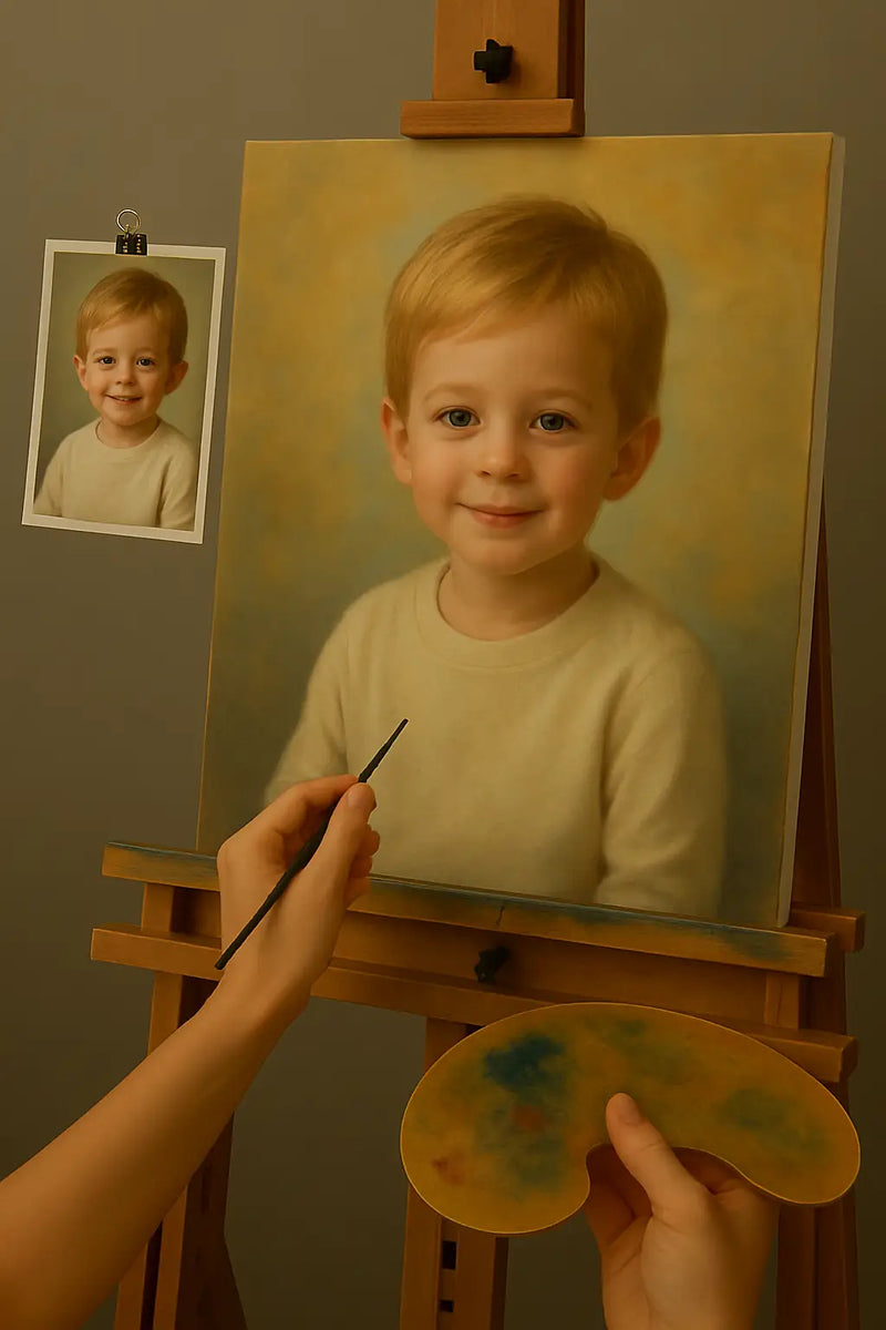 🎨 Tableau personnalisé enfant – Peinture à l’Huile Unique