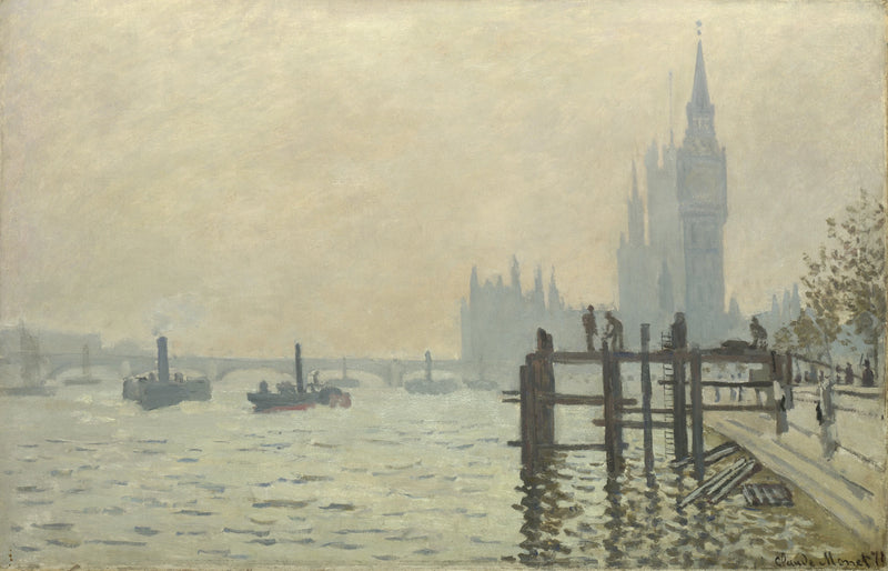 La Tamise en aval de Westminster W166 – Claude Monet