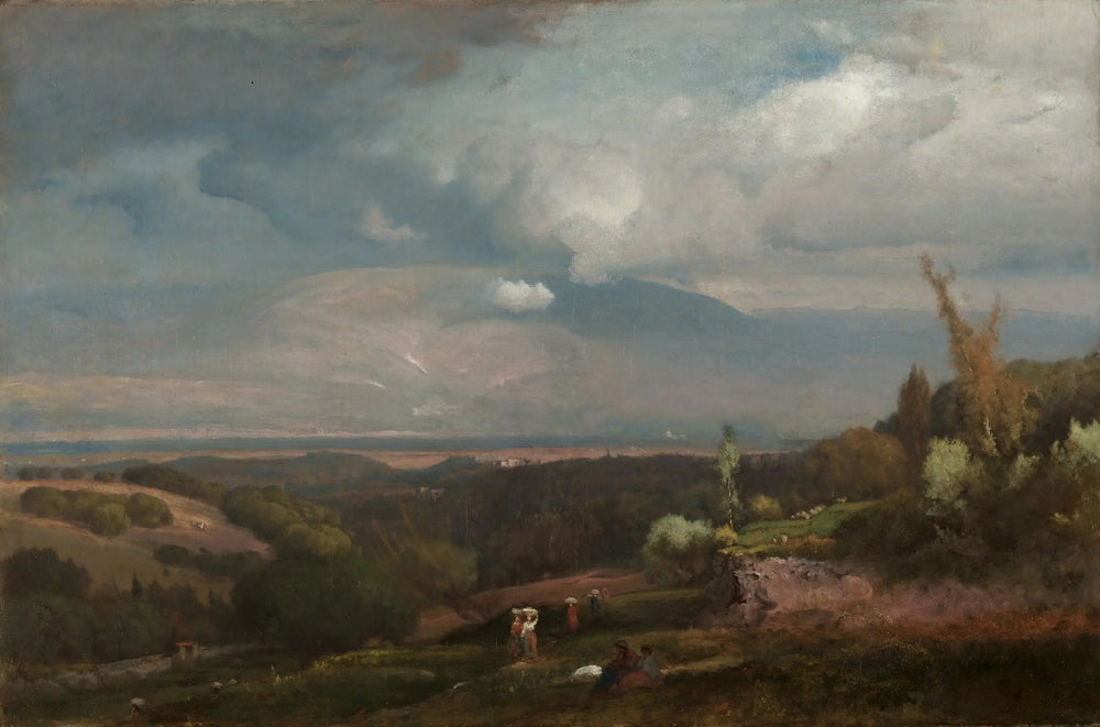 Tempête approchant des collines d'Alban - George Inness image 1 copie de tableau peinte à la main