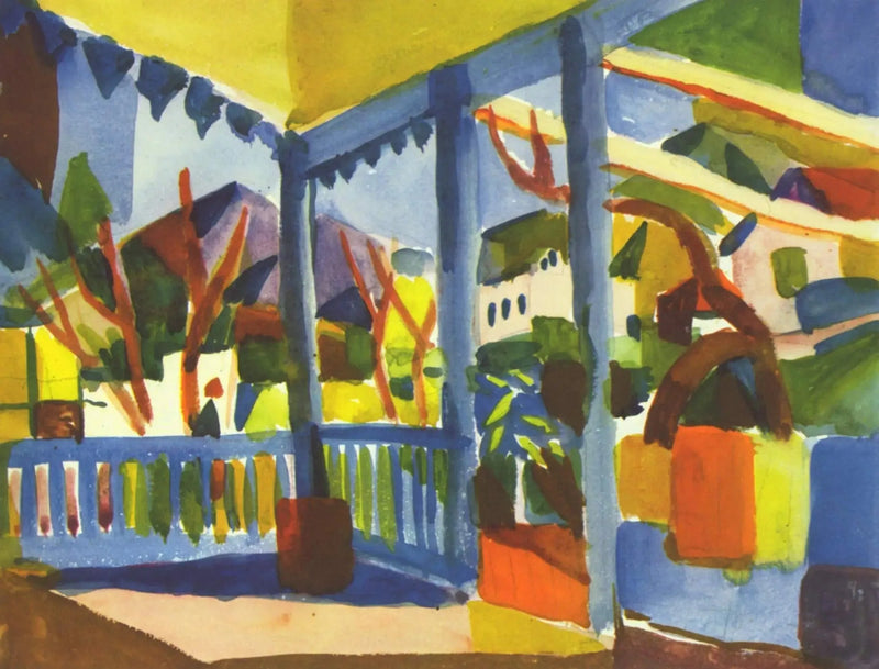 Terrasse de la maison de campagne à Saint-Germain - August Macke