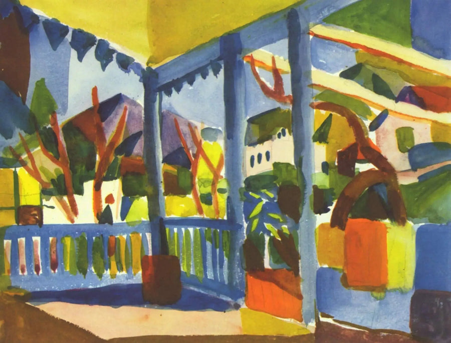 Terrasse de la maison de campagne à Saint-Germain - August Macke