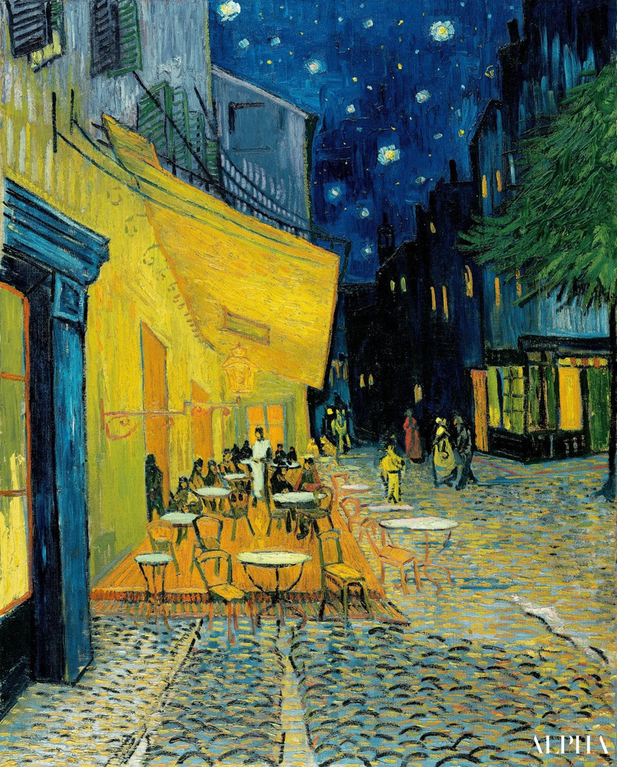 Terrasse du café le soir
