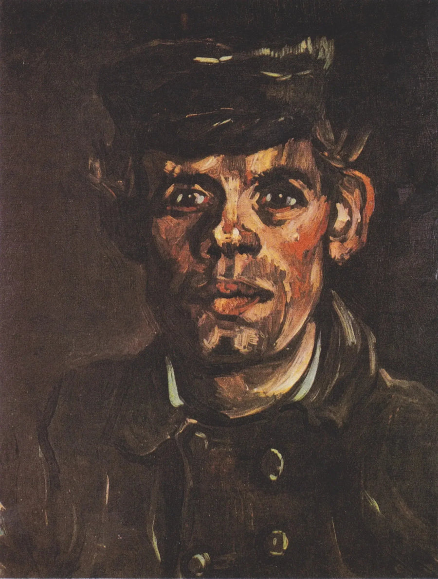Tête d'un jeune paysan à la casquette à visière - Vincent van Gogh
