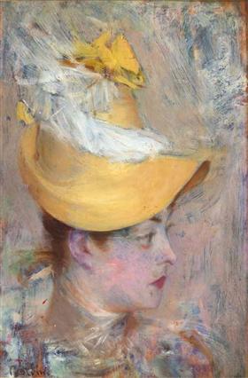 Tête de dame à manches jaunes - Giovanni Boldini