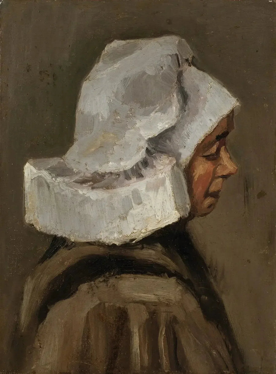 Tête de paysanne au bonnet blanc - Vincent van Gogh