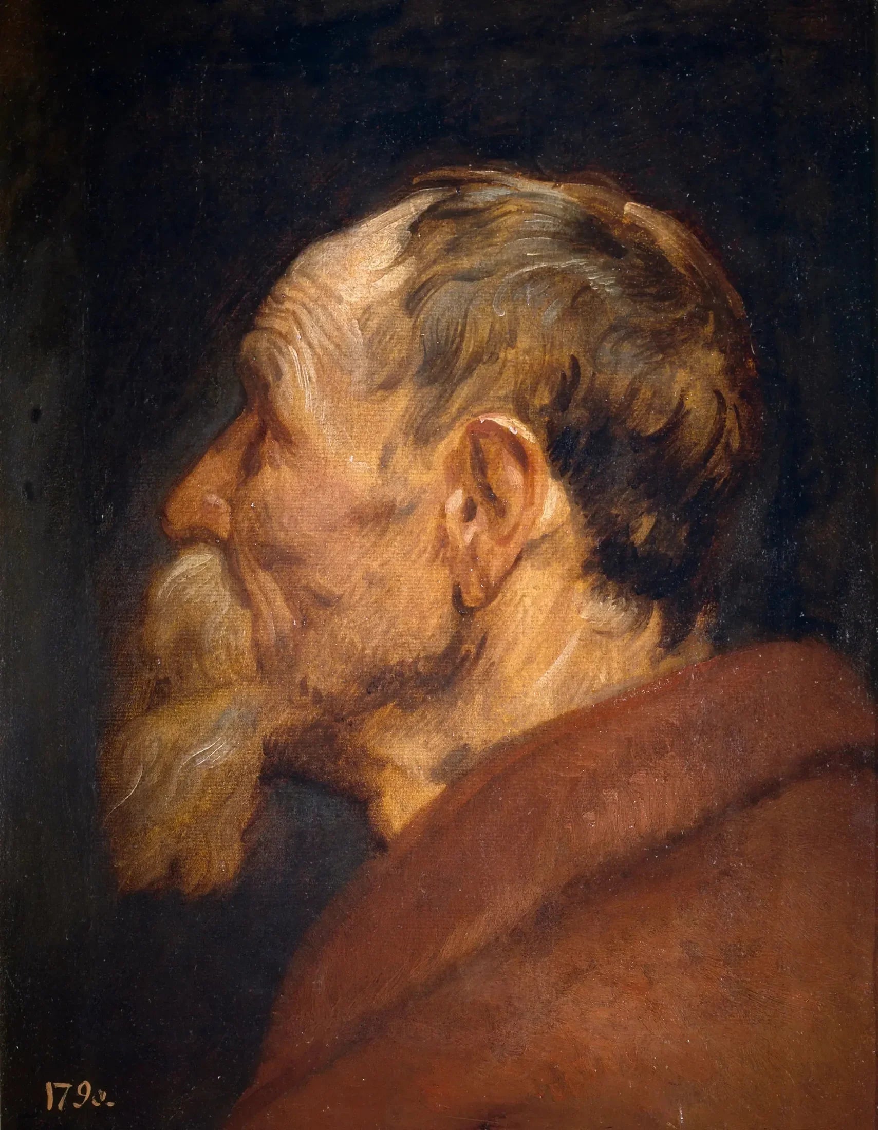 Tête de vieil homme - Antoine van Dyck image 1 copie peinte à la main à l’huile