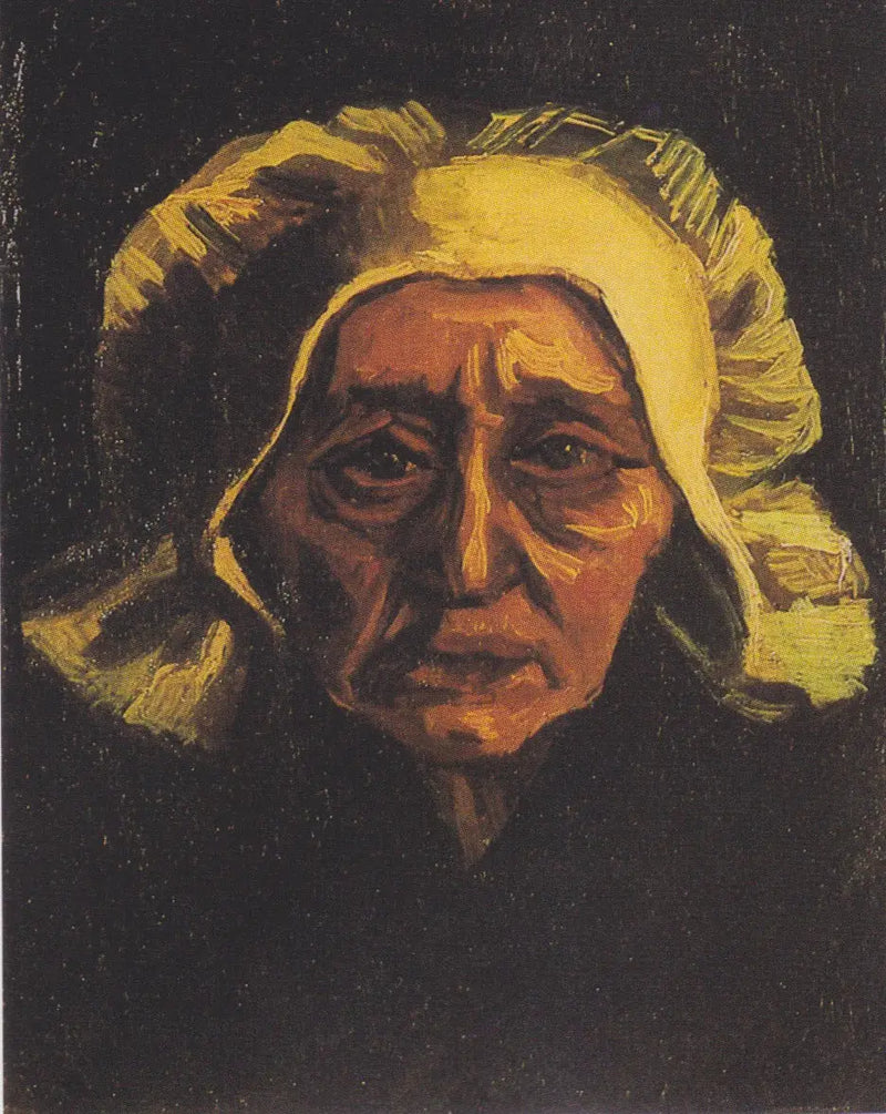 Tête d'une vieille paysanne au bonnet blanc - Vincent van Gogh