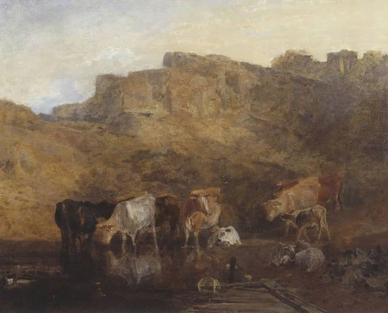 The Quiet Ruin, Cattle in Water; A Sketch, Evening - J. M. W. Turner