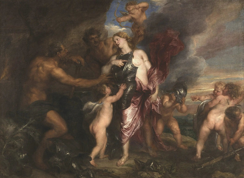 Thétis reçoit la nouvelle armure d'Achille dans la forge de Vulcain - Antoine van Dyck
