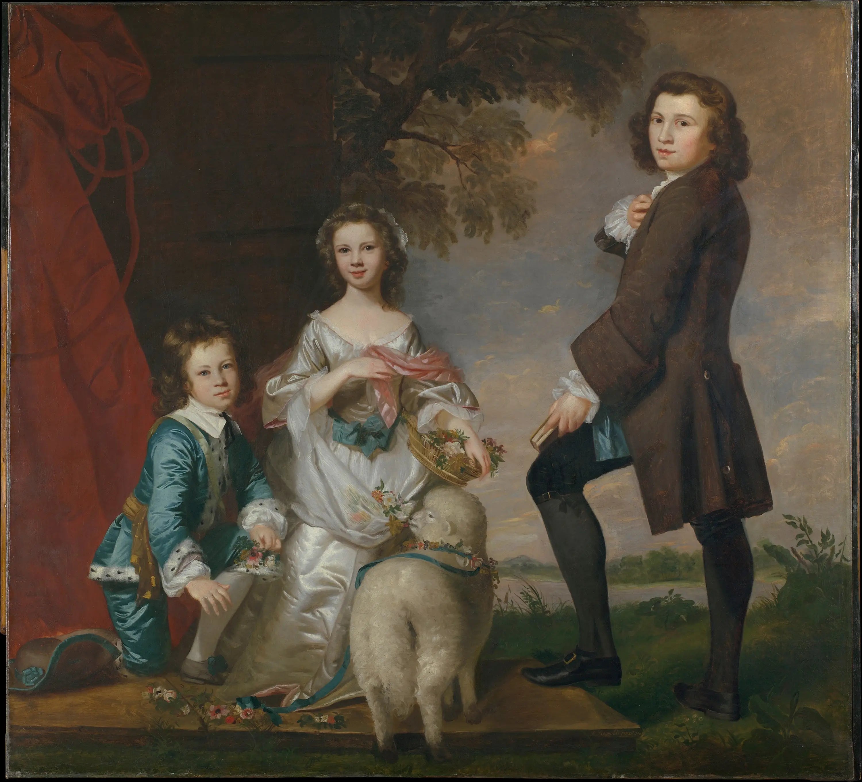 Thomas (1740–1825) et Martha Neate (1741–après 1795) avec son tuteur, Thomas Needham - Joshua Reynolds image 1 tableau peint à l’huile sur toile