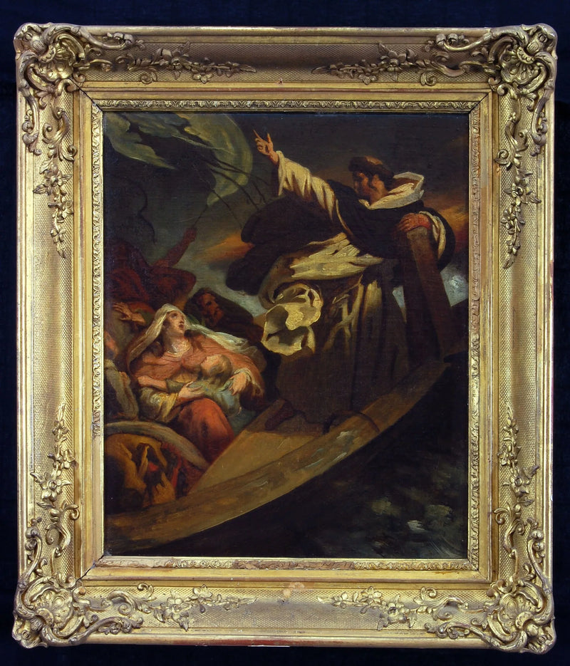 Thomas van Aquino predikende gedurende den storm - Ary Scheffer