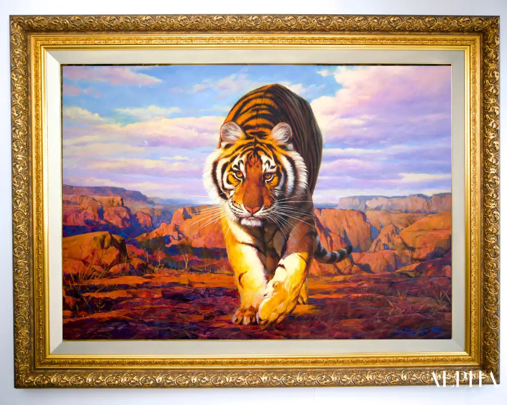 Tiger on the Hunt – Somchai | 150 x 100 cm Reproductions de tableaux à la peinture à l’huile