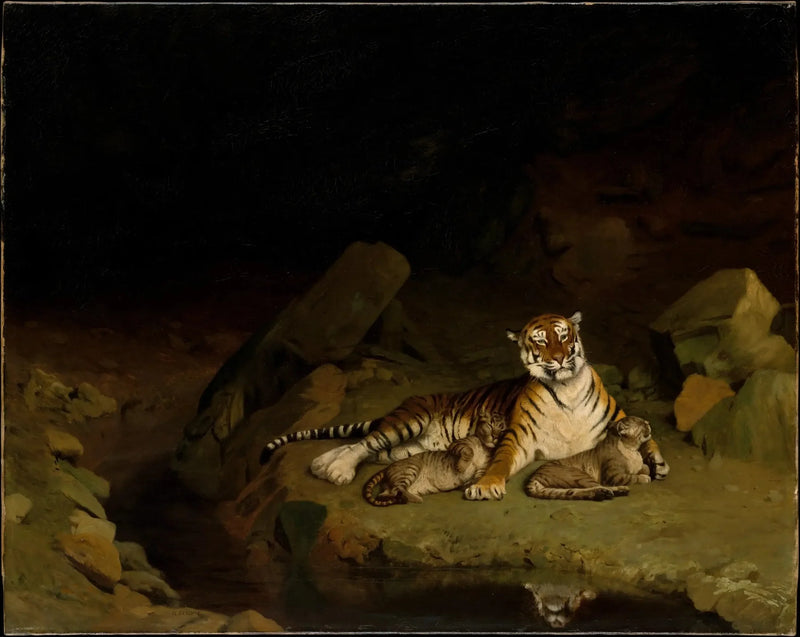 Tigre et ses petits - Jean-Léon Gérôme
