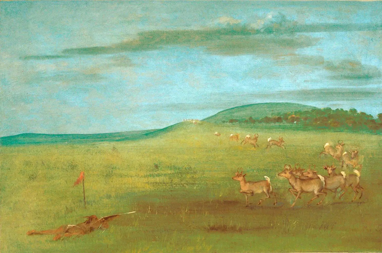 Tir sur une antilope attirée - George Catlin - Alpha Reproduction