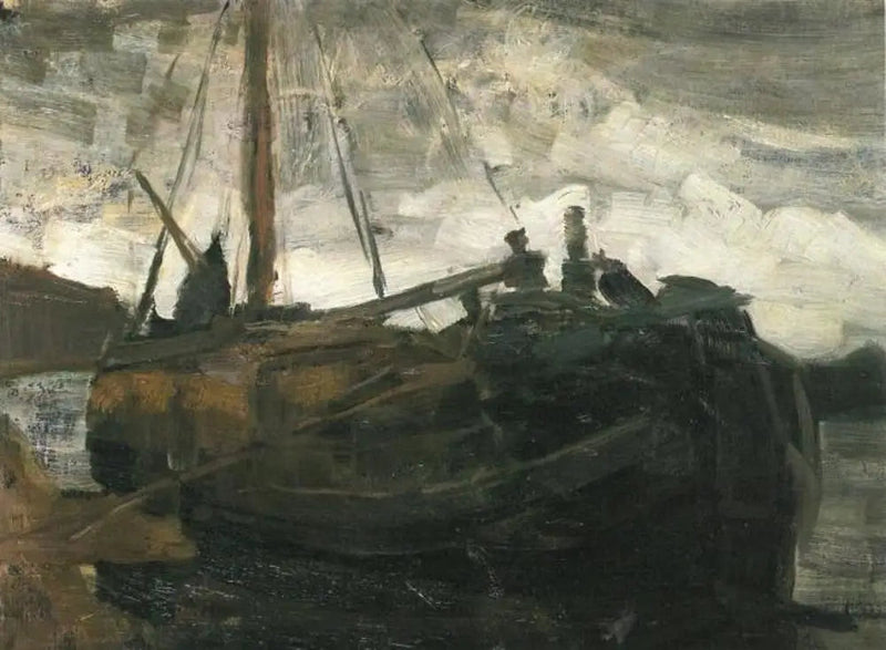 Tjalk amarré - Piet Mondrian