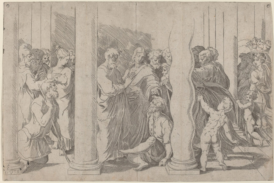 Saints Pierre et Jean à la belle porte - Raphaël Sanzio