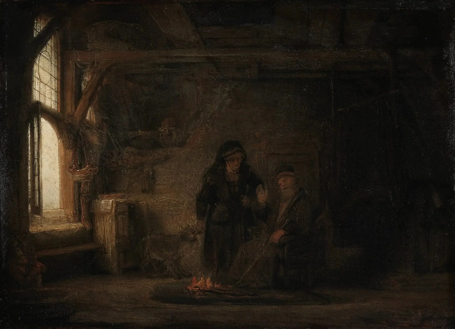 Tobias et Anna avec une petite chèvre - Rembrandt