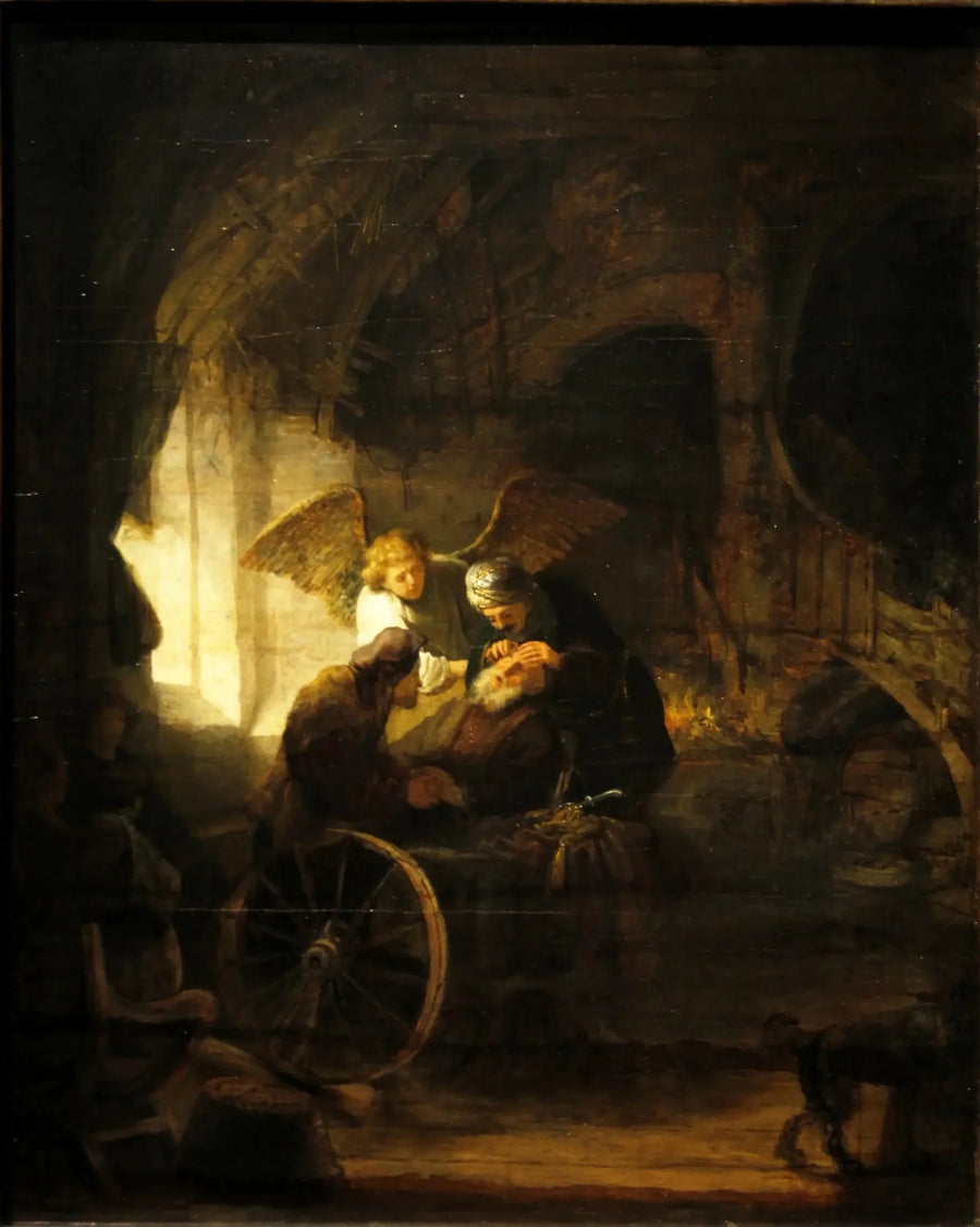 Tobias guérit son père aveugle - Rembrandt