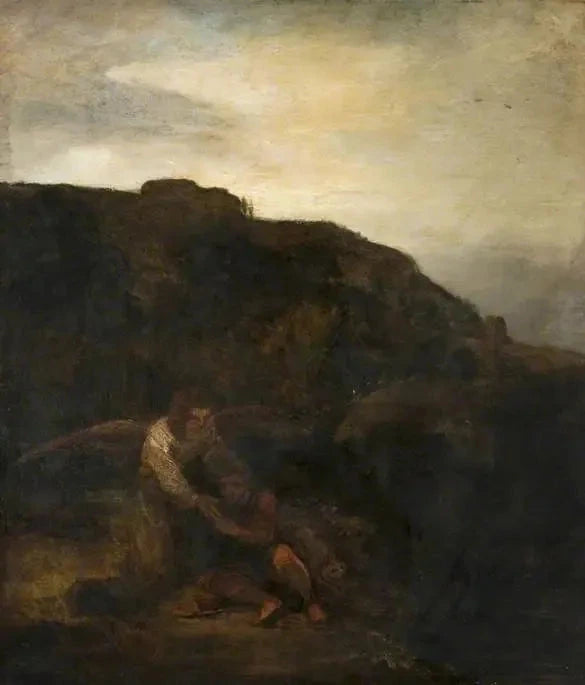 Tobie et l’ange dans un paysage – suiveur de Rembrandt, années 1650