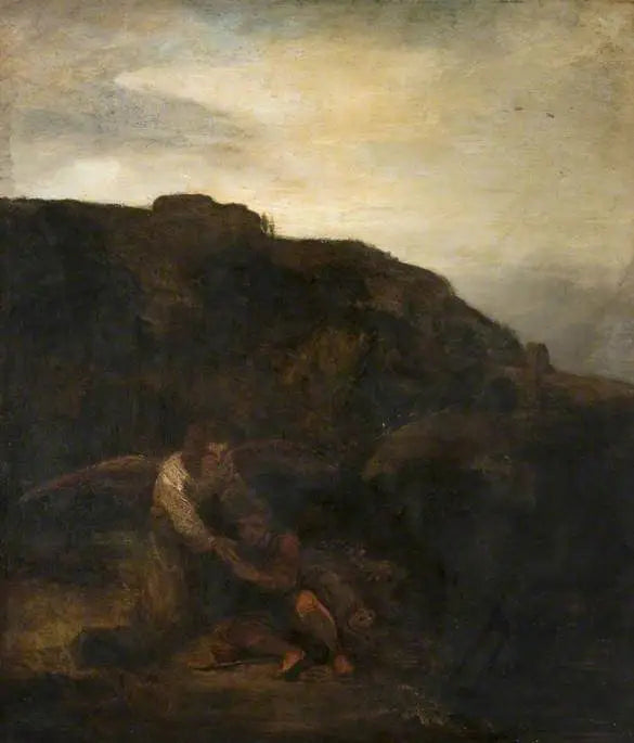 Tobie et l'ange dans un paysage - Rembrandt