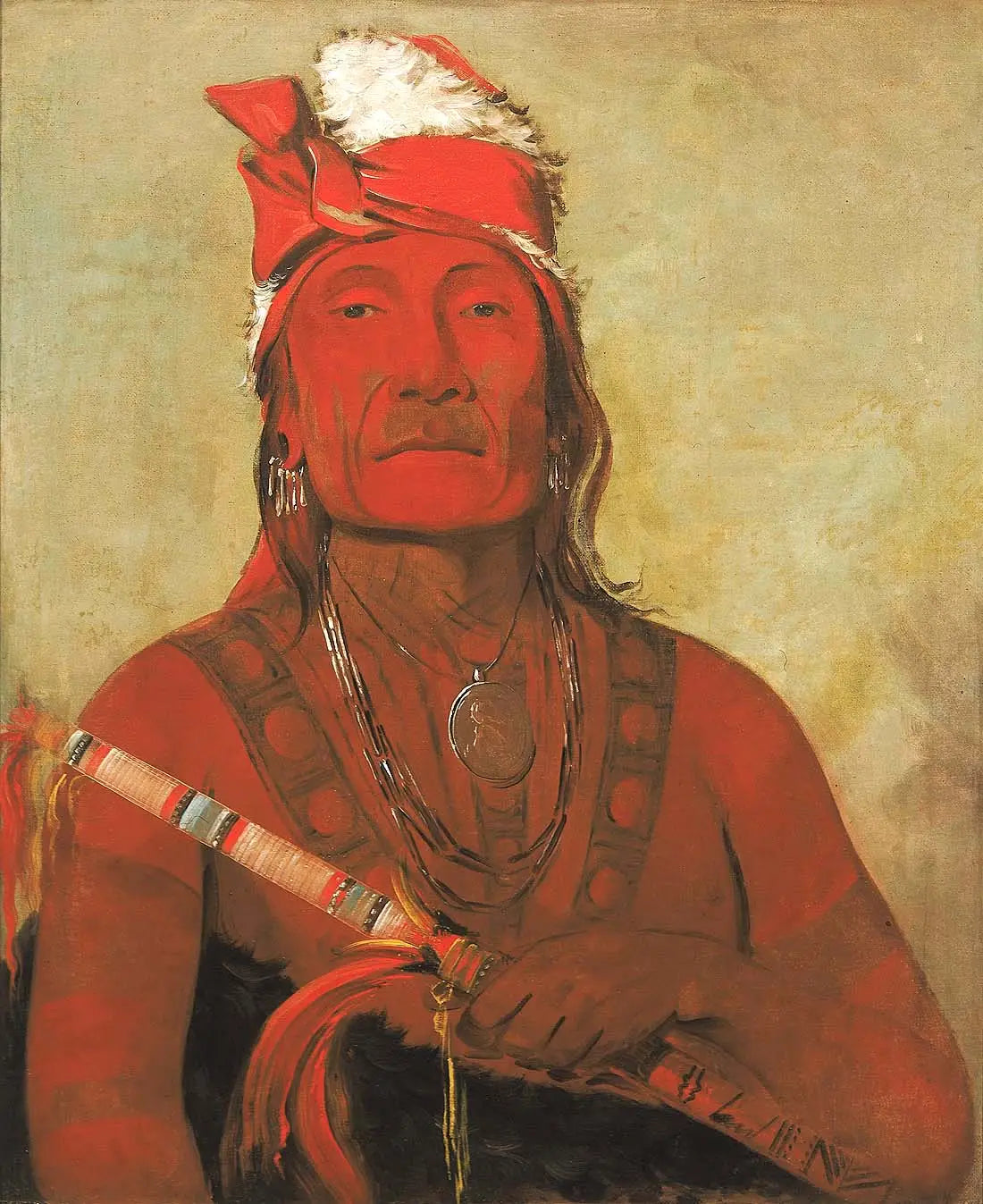 Toh-kí-e-to pierre avec des cornes un chef - George Catlin - Alpha Reproduction