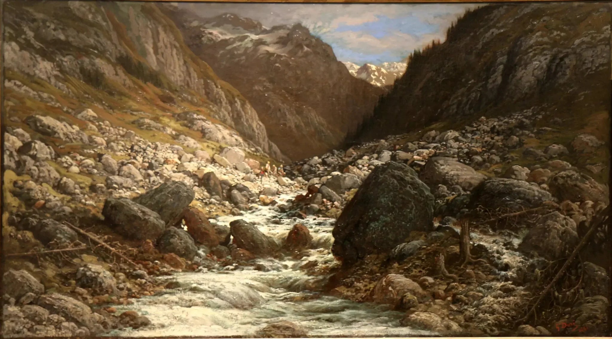 Torrent de montagne - Gustave Doré image 1 copie peinte à la main à l’huile