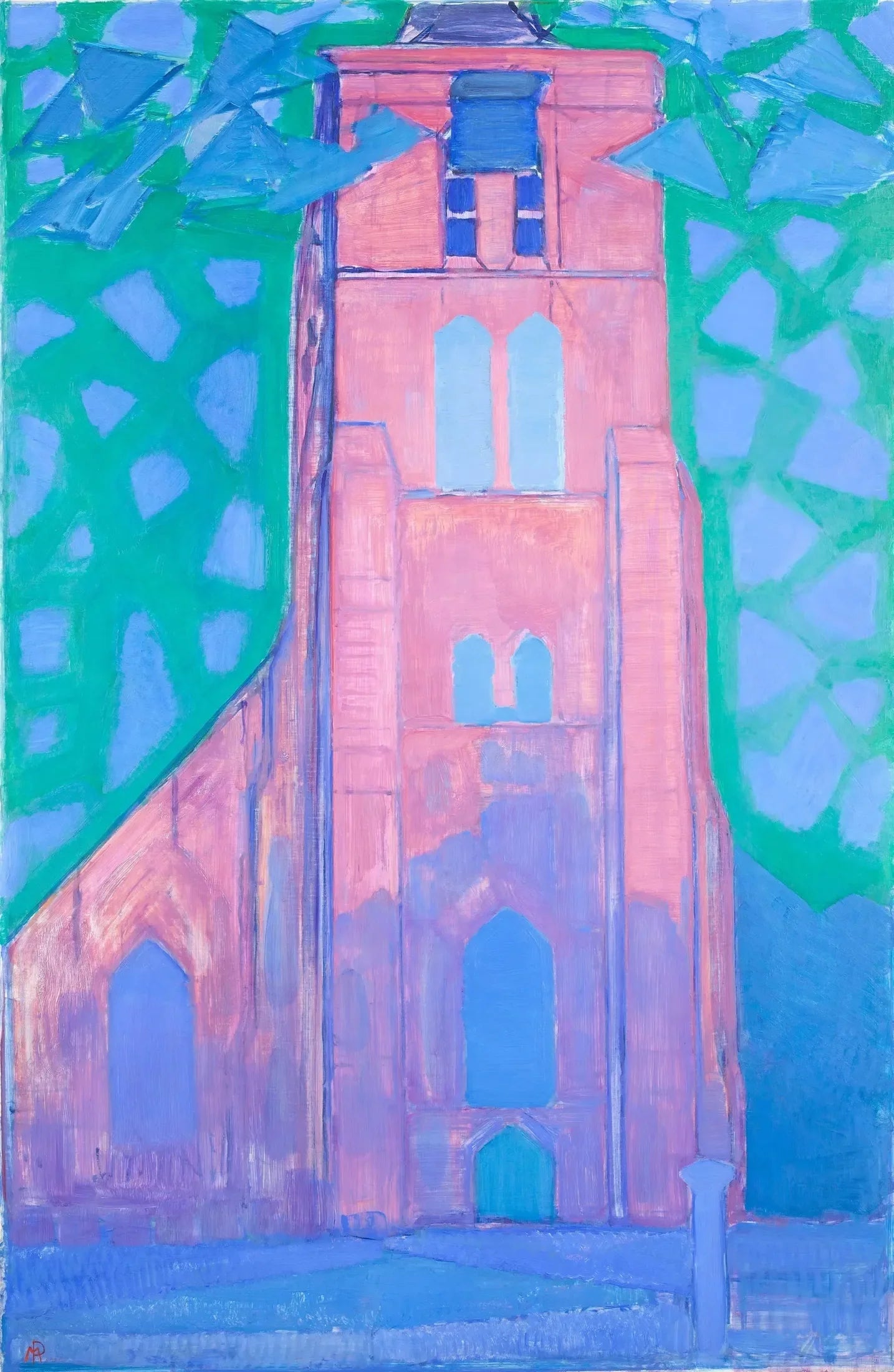 Tour de l'église de Zélande - Piet Mondrian image 1 copie de tableau peinte à la main