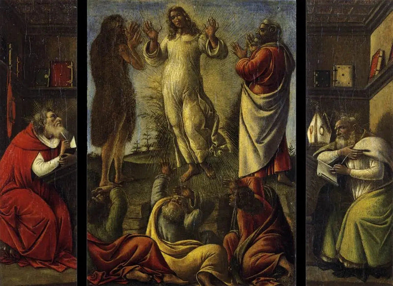 La Transfiguration avec saint Jérôme et saint Augustin, vers 1500 – atelier de Botticelli