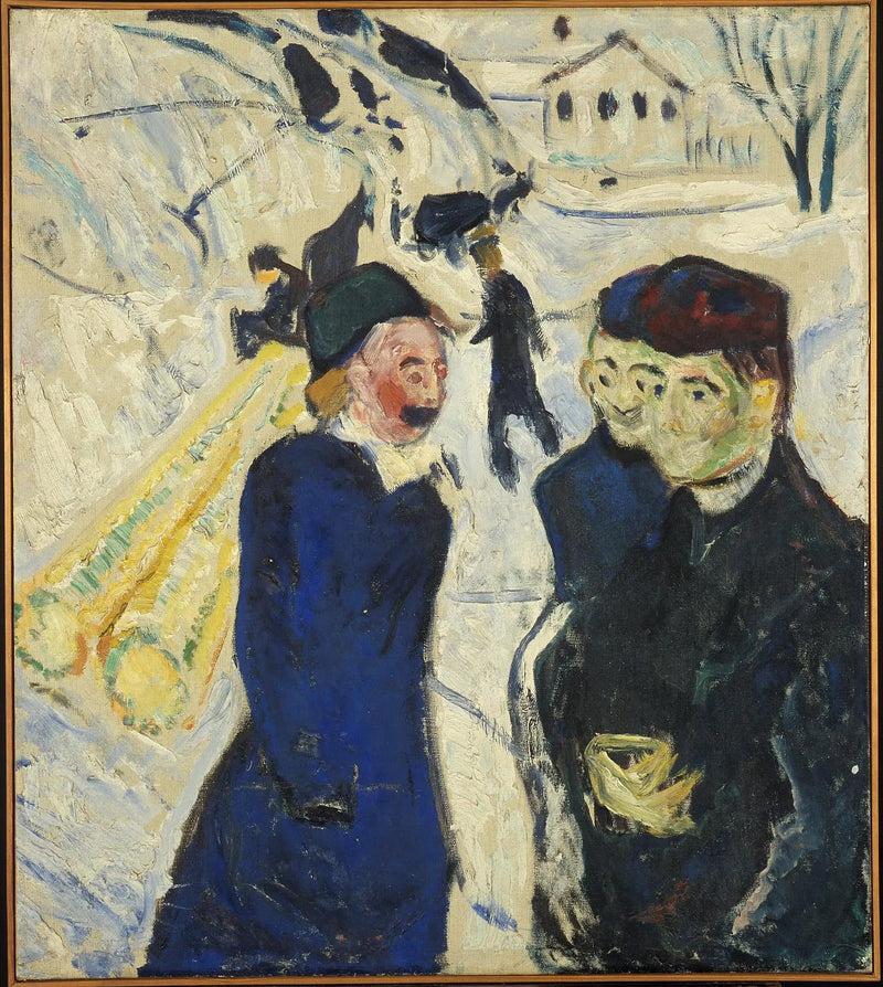 Transport de passagers et de bois dans une rue de Kragerø - Edvard Munch