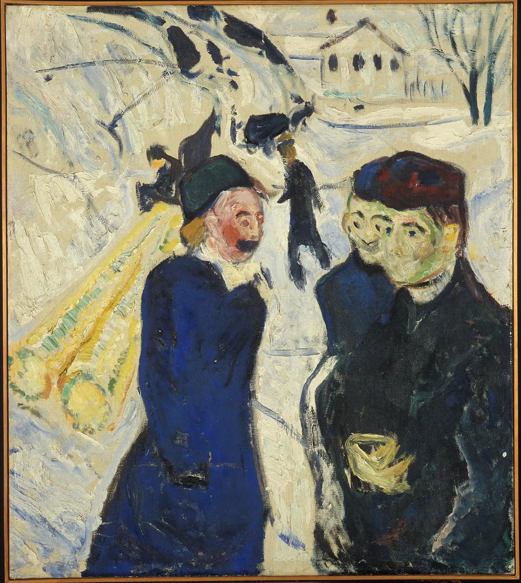 Reproduction du tableau « Transport de passagers et de bois dans une rue de Kragerø - Edvard Munch » par Alpha Reproduction en peinture à l’huile