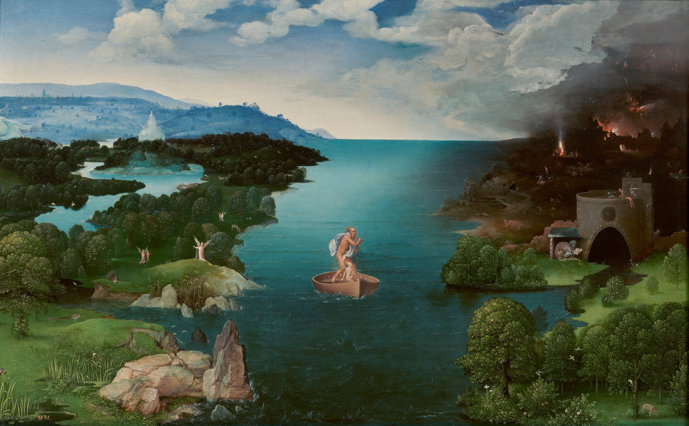 Traversée du monde souterrain - Joachim Patinier image 1 tableau peint à l’huile sur toile