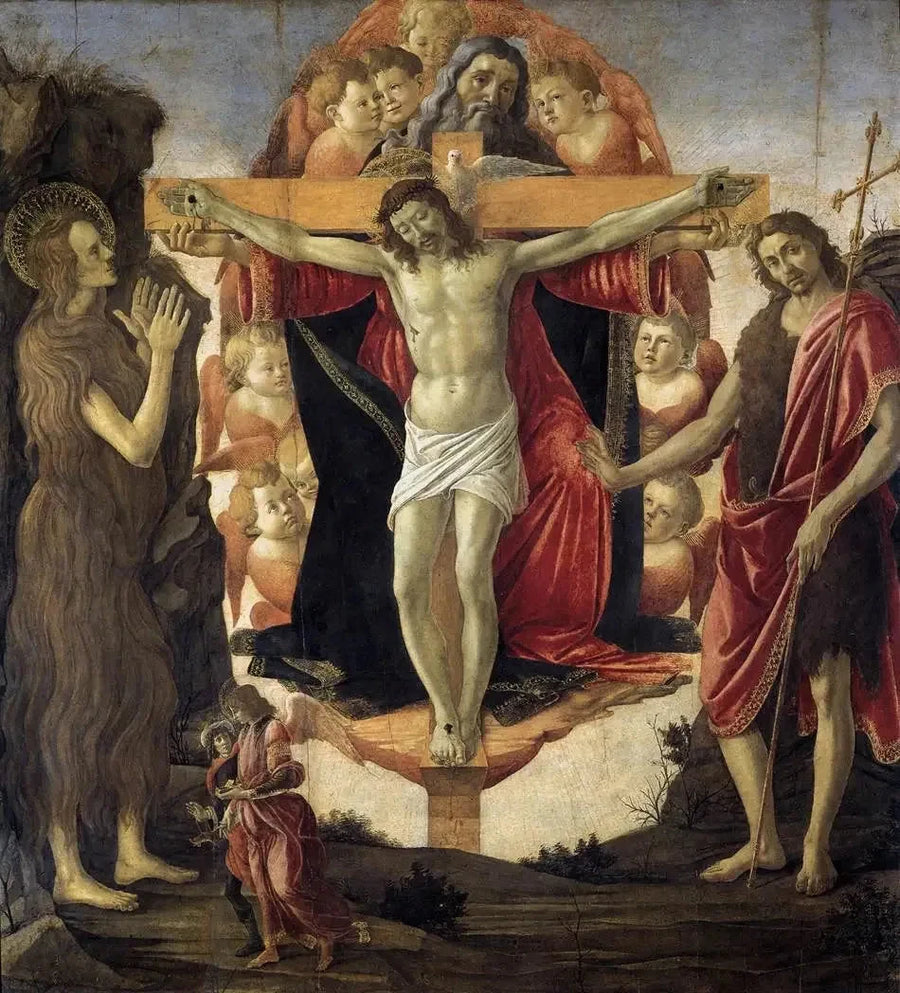 La Trinité avec sainte Marie-Madeleine et saint Jean-Baptiste, vers 1491-1494 – Botticelli et atelier
