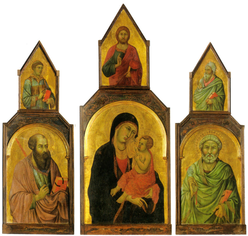 Triptyque de la Vierge à l'Enfant et les saints Pierre et Paul - Ugolino di Nerio