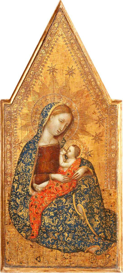 Triptyque : La Vierge de l’Humilité (au centre) ; La Nativité (à gauche) ; La Crucifixion (à droite) ; L’Annonciation