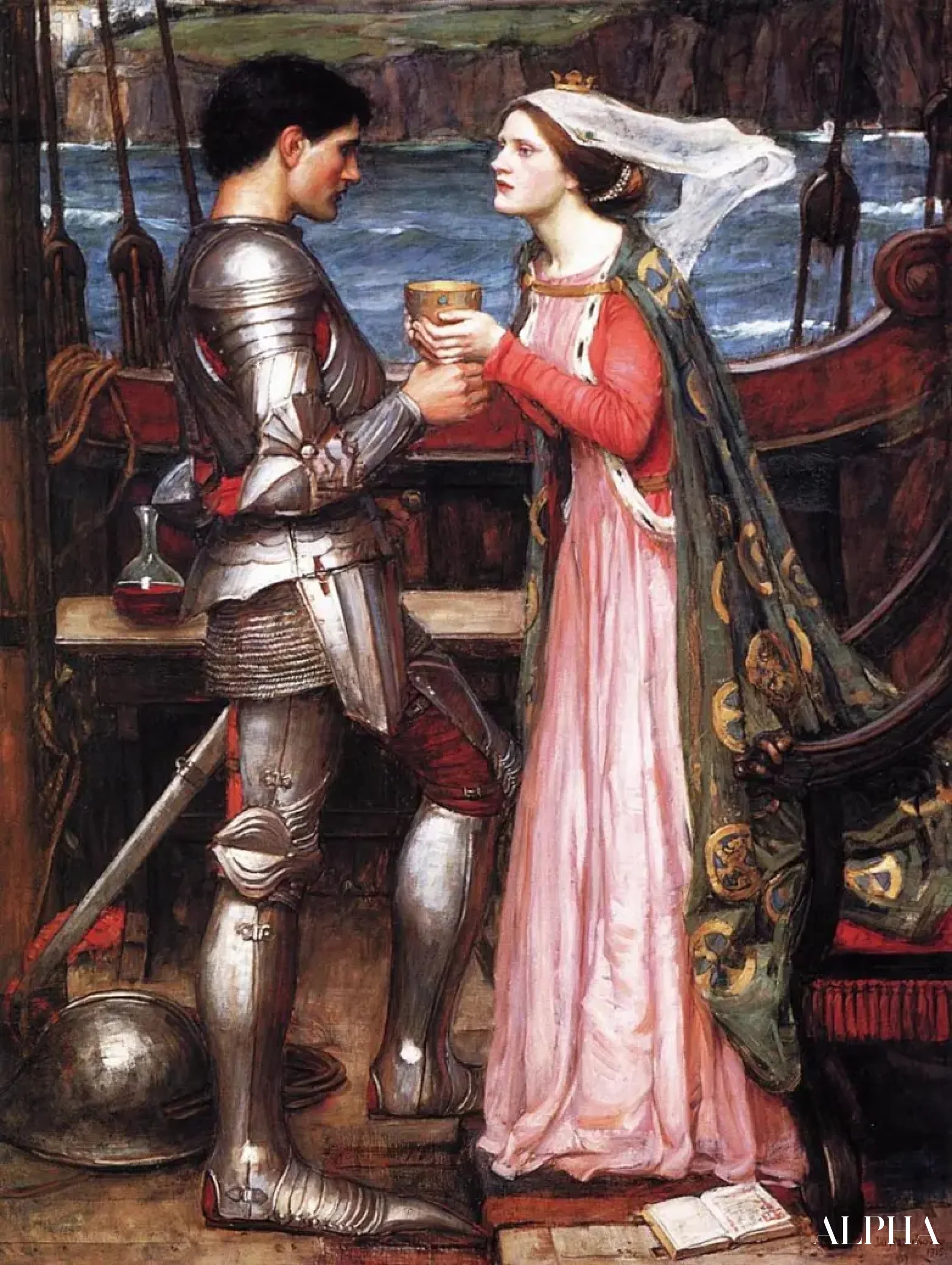 Reproduction du tableau « Tristram et Isolde 2 - John William Waterhouse » par Alpha Reproduction en peinture à l’huile