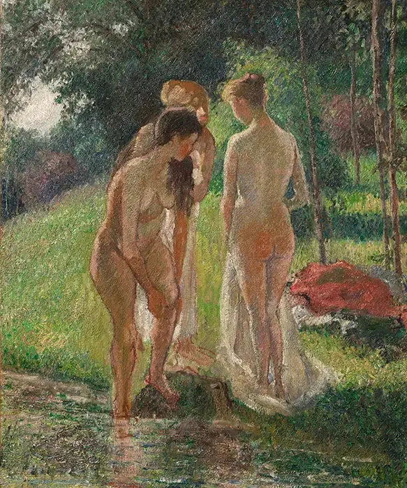 Trois Baigneuses sortant du bain - Camille Pissarro