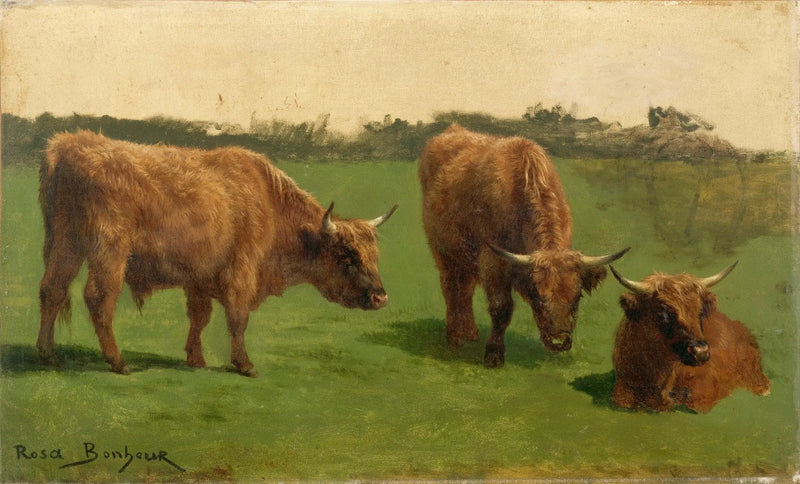 Trois bœufs roux au pâturage - Rosa Bonheur