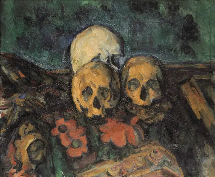 Trois crânes sur un tapis d'Orient - Paul Cézanne