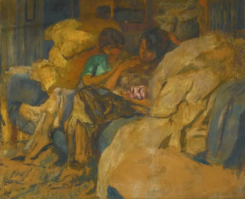 Trois femmes sur un canapé au Clos Cézanne - Édouard Vuillard