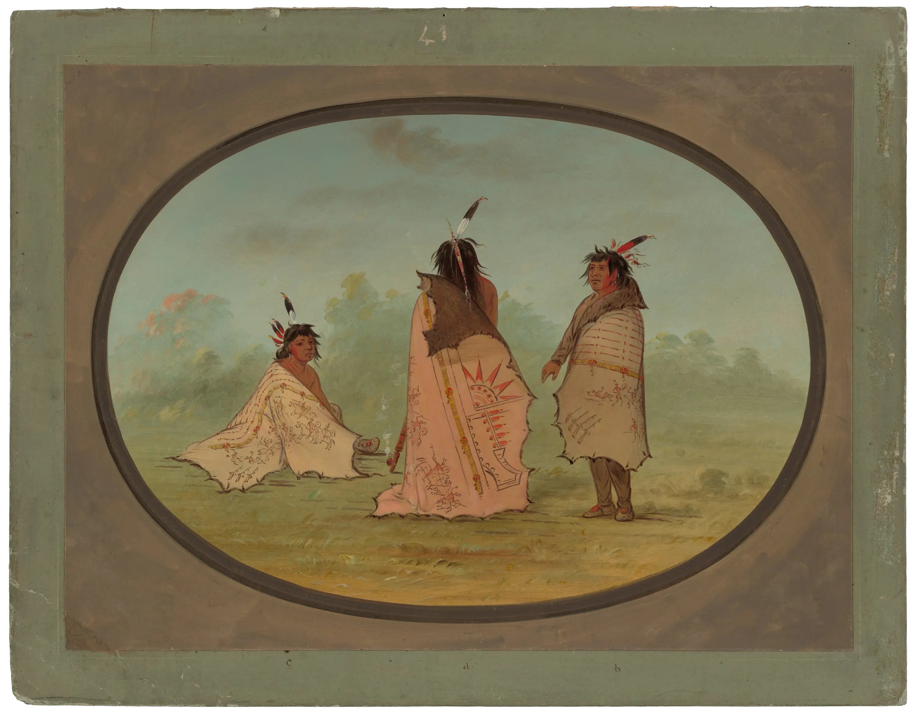 Trois hommes Pieds-Noirs - George Catlin - Alpha Reproduction