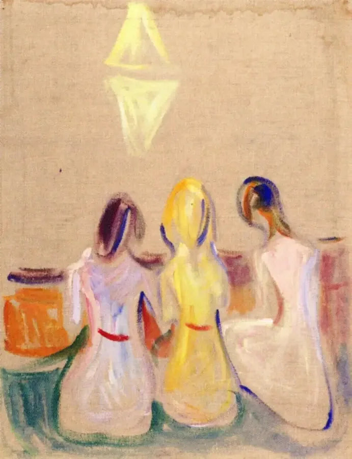 Trois Jeunes Femmes assises - Edvard Munch